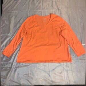 JMS by Hanes Long-Sleeve Tee coral/salmon color‎ 2XL